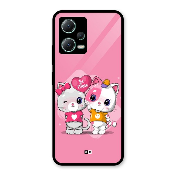 Cute Be Mine Glass Back Case for Poco X5