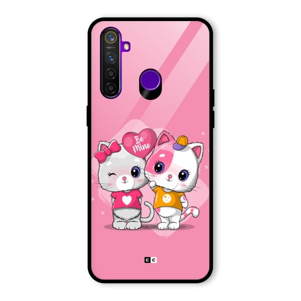 Cute Be Mine Glass Back Case for Realme 5 Pro