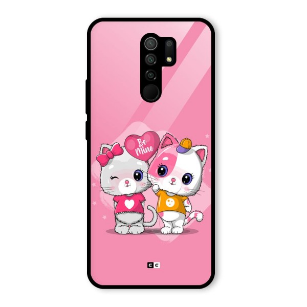 Cute Be Mine Glass Back Case for Redmi 9 Prime