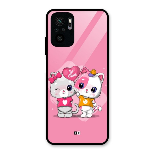 Cute Be Mine Glass Back Case for Redmi Note 10