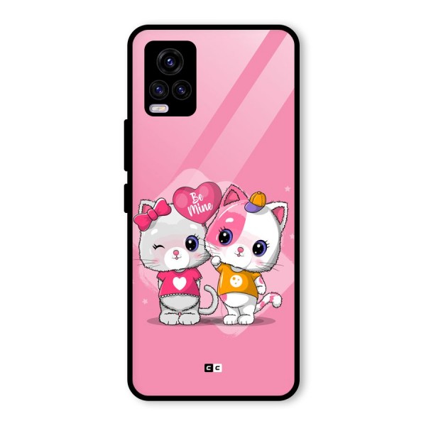 Cute Be Mine Glass Back Case for Vivo V20 2021