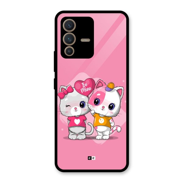 Cute Be Mine Glass Back Case for Vivo V23 5G