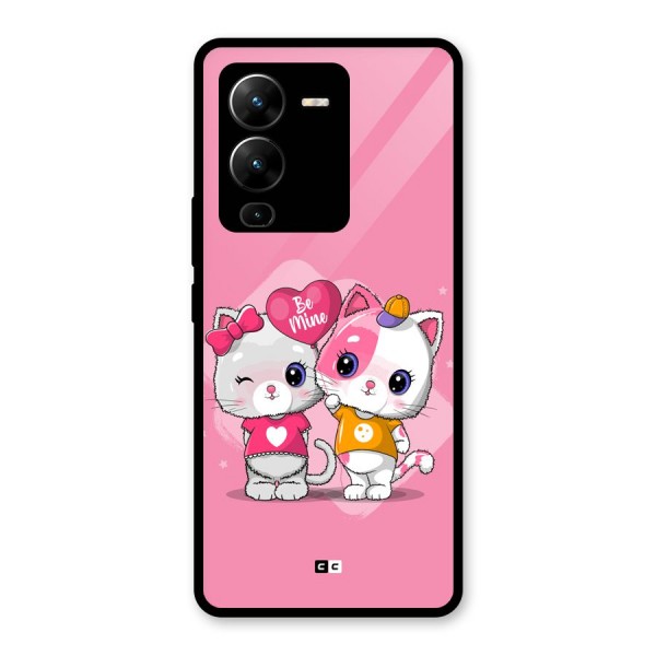 Cute Be Mine Glass Back Case for Vivo V25 Pro