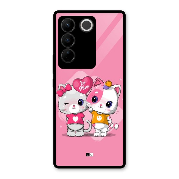 Cute Be Mine Glass Back Case for Vivo V27 Pro