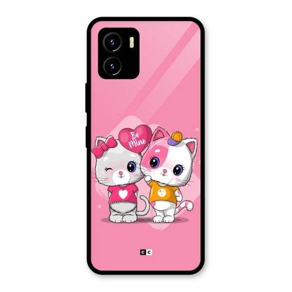 Cute Be Mine Glass Back Case for Vivo Y15s