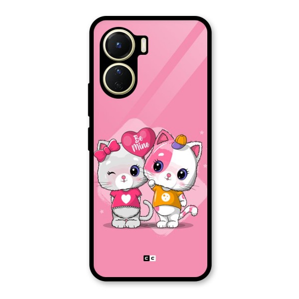 Cute Be Mine Glass Back Case for Vivo Y16