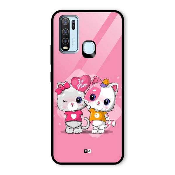 Cute Be Mine Glass Back Case for Vivo Y50