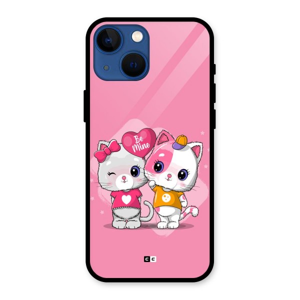 Cute Be Mine Glass Back Case for iPhone 13 Mini