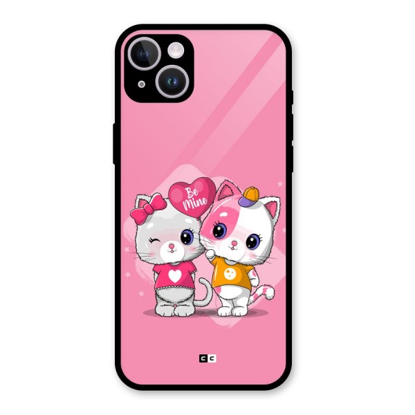 Cute Be Mine Glass Back Case for iPhone 14 Plus