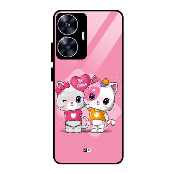 Cute Be Mine Glass Back Case for realme C55