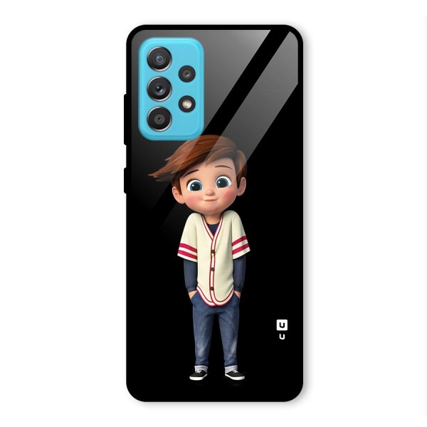 Cute Boy Tim Glass Back Case for Galaxy A52s 5G