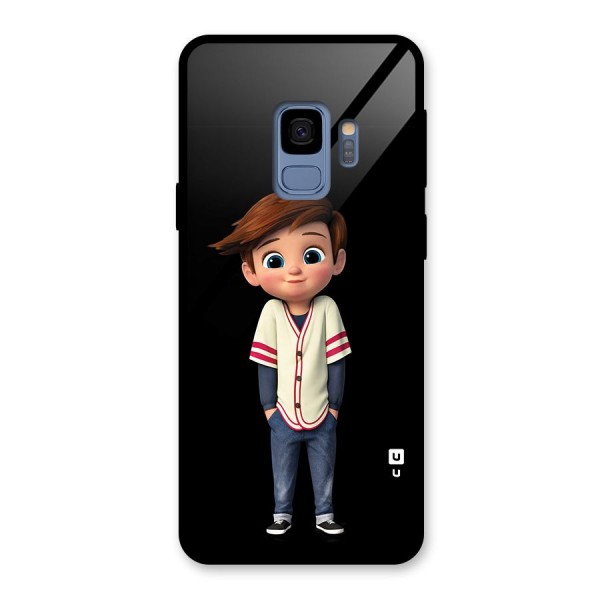 Cute Boy Tim Glass Back Case for Galaxy S9