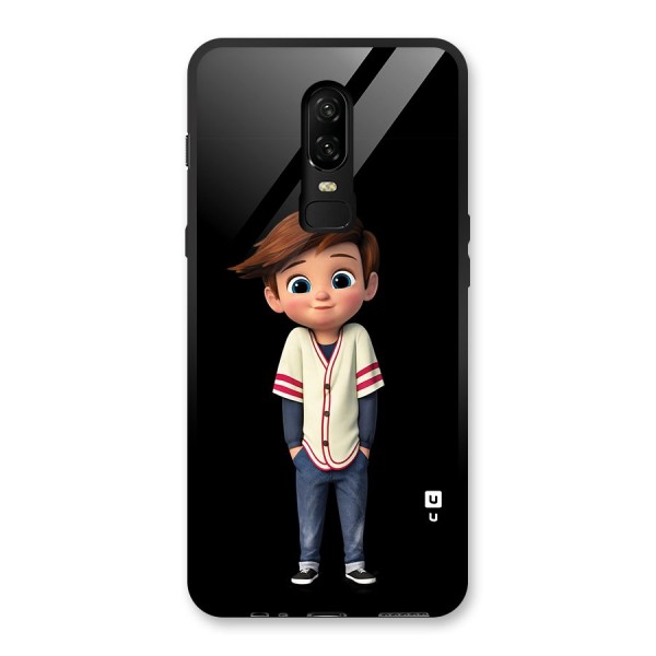 Cute Boy Tim Glass Back Case for OnePlus 6