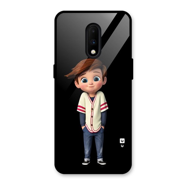 Cute Boy Tim Glass Back Case for OnePlus 7