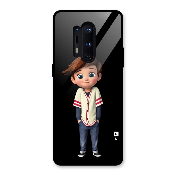 Cute Boy Tim Glass Back Case for OnePlus 8 Pro