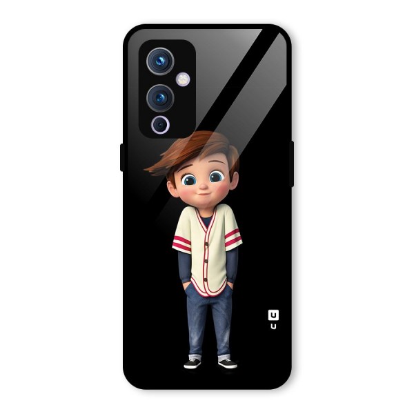 Cute Boy Tim Glass Back Case for OnePlus 9