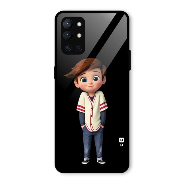 Cute Boy Tim Glass Back Case for OnePlus 9R