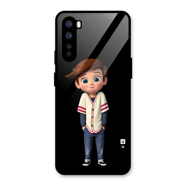 Cute Boy Tim Glass Back Case for OnePlus Nord