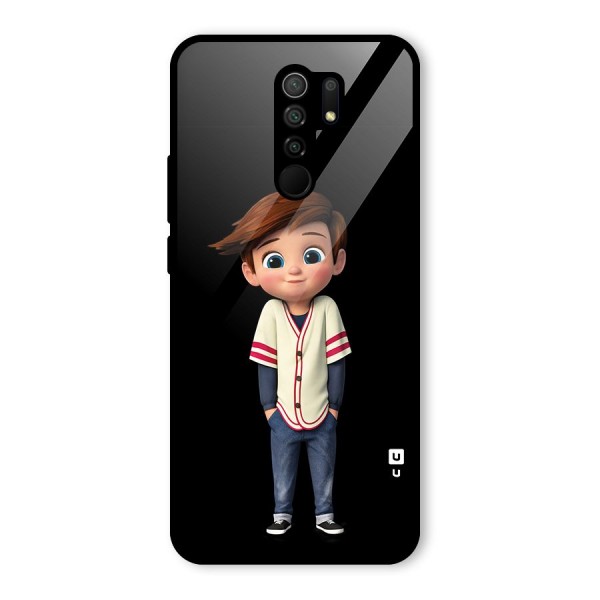 Cute Boy Tim Glass Back Case for Redmi 9 Prime