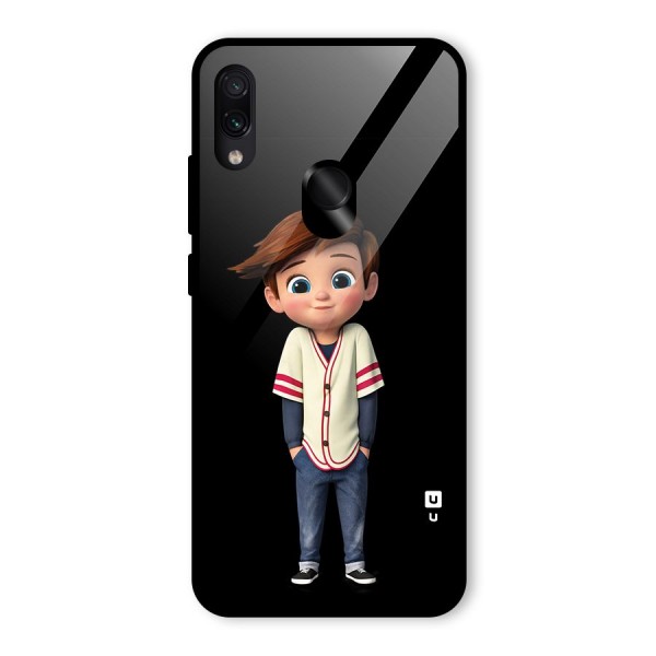 Cute Boy Tim Glass Back Case for Redmi Note 7