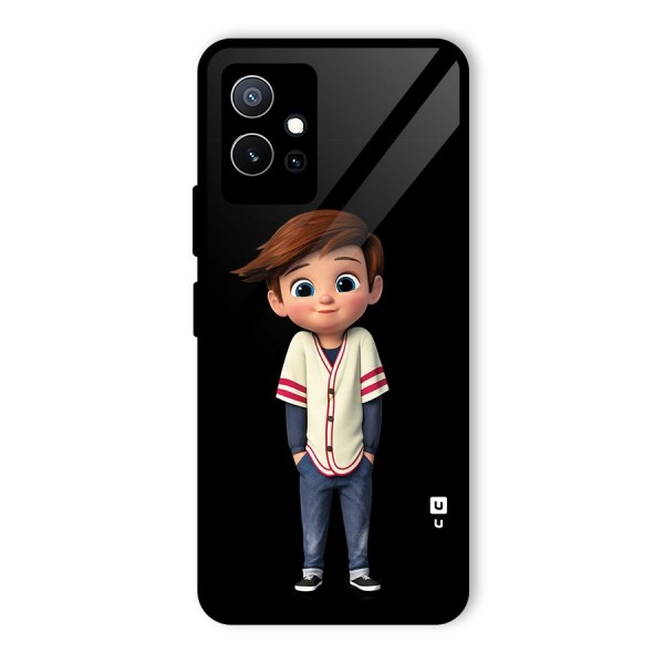 Cute Boy Tim Glass Back Case for Vivo T1 5G