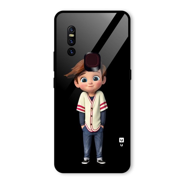 Cute Boy Tim Glass Back Case for Vivo V15