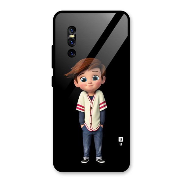 Cute Boy Tim Glass Back Case for Vivo V15 Pro