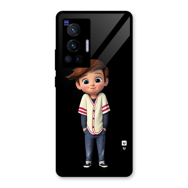 Cute Boy Tim Glass Back Case for Vivo X70 Pro