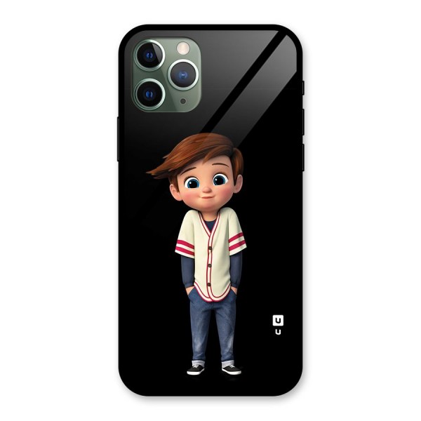 Cute Boy Tim Glass Back Case for iPhone 11 Pro