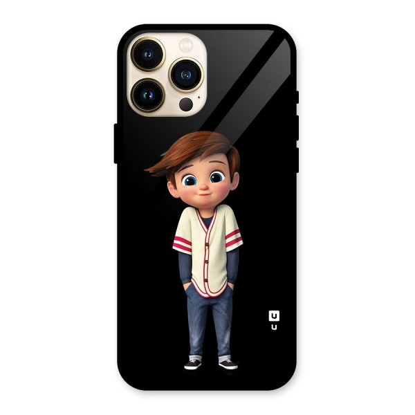 Cute Boy Tim Glass Back Case for iPhone 13 Pro Max