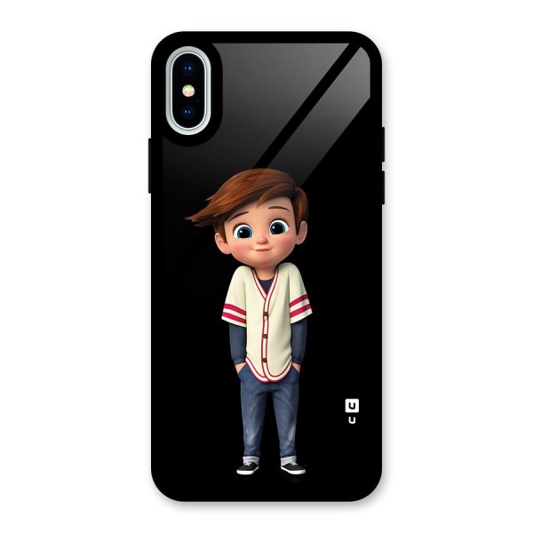 Cute Boy Tim Glass Back Case for iPhone X