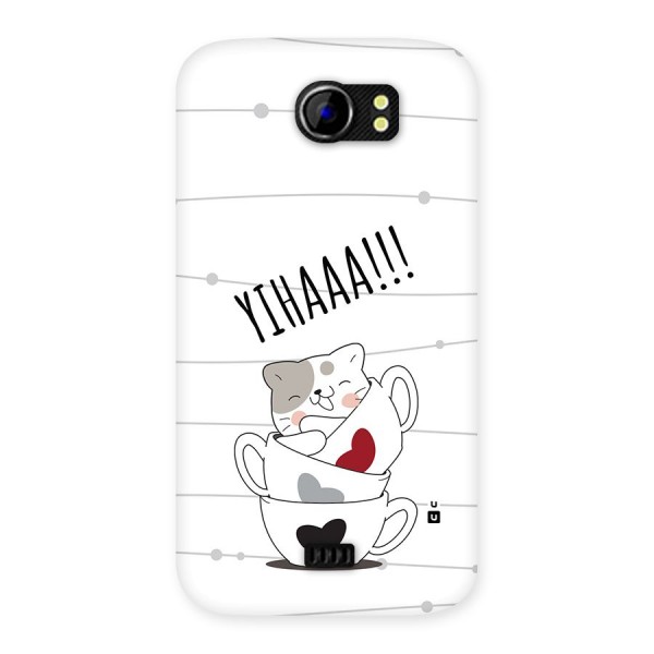 Cute Cat Cup Back Case for Canvas 2 A110