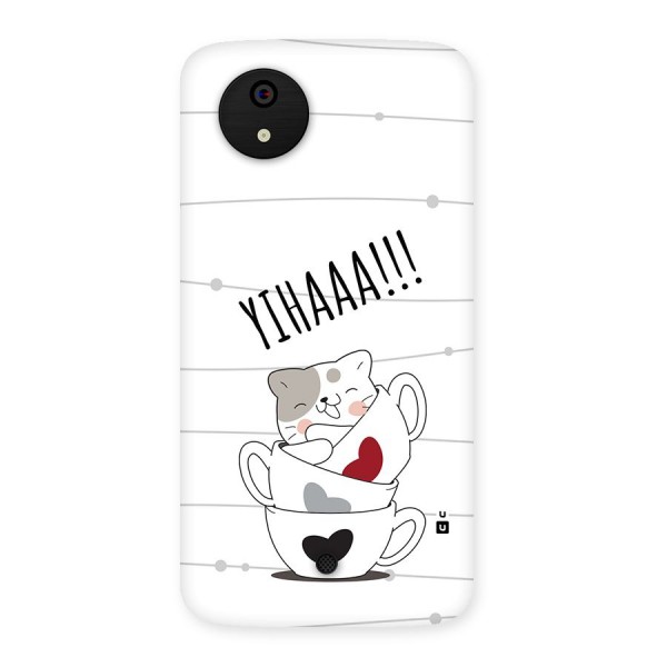 Cute Cat Cup Back Case for Canvas A1  AQ4501