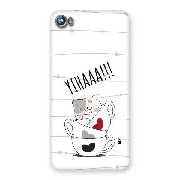 Cute Cat Cup Back Case for Canvas Fire 4 (A107)