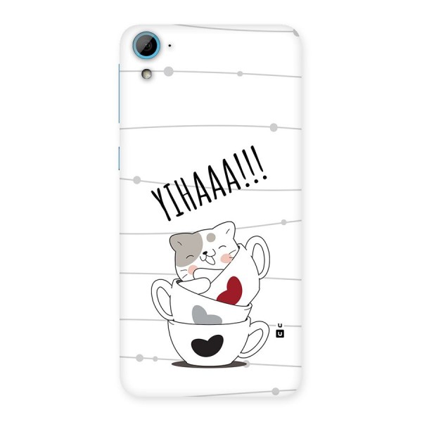 Cute Cat Cup Back Case for Desire 826