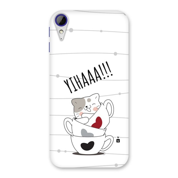 Cute Cat Cup Back Case for Desire 830