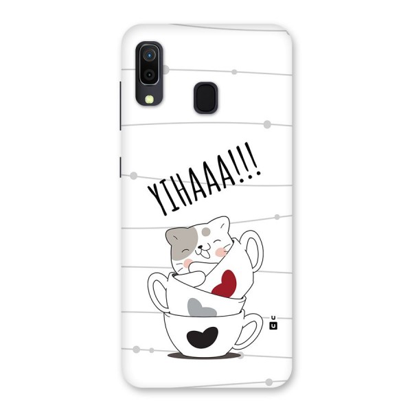 Cute Cat Cup Back Case for Galaxy A20