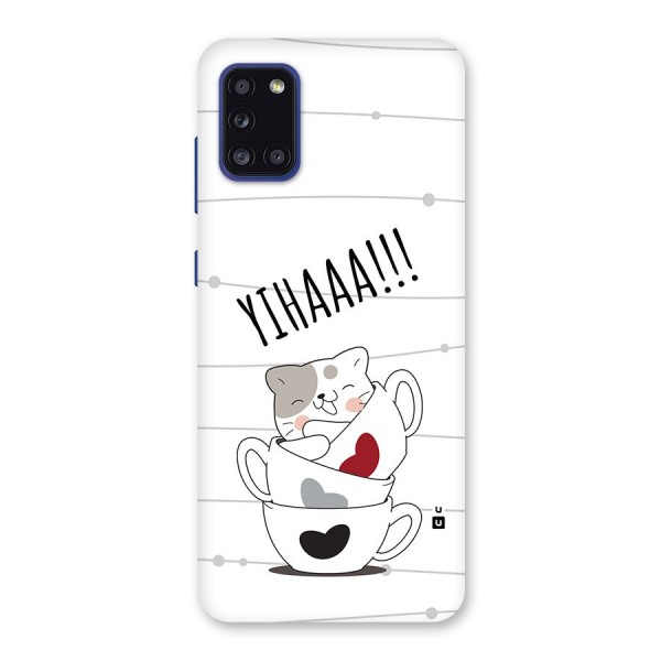 Cute Cat Cup Back Case for Galaxy A31