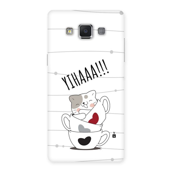 Cute Cat Cup Back Case for Galaxy A5