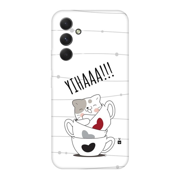 Cute Cat Cup Back Case for Galaxy A54