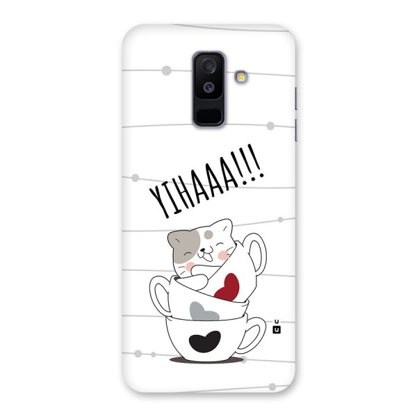 Cute Cat Cup Back Case for Galaxy A6 Plus