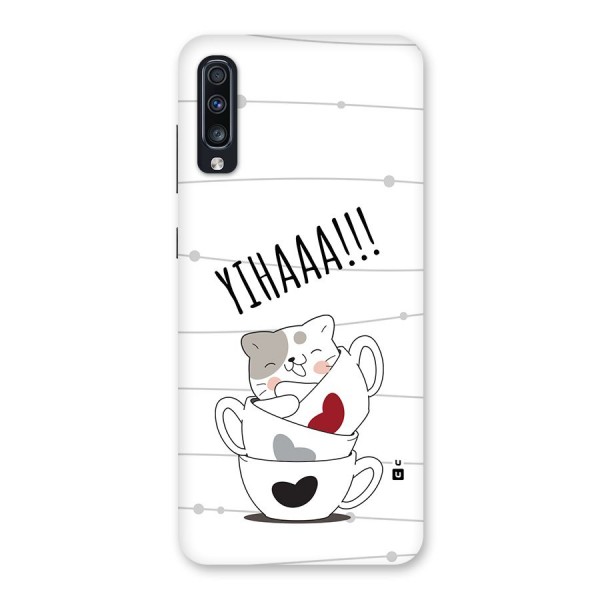 Cute Cat Cup Back Case for Galaxy A70s