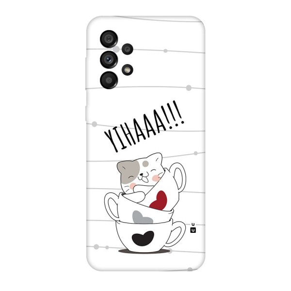 Cute Cat Cup Back Case for Galaxy A73 5G