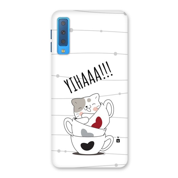 Cute Cat Cup Back Case for Galaxy A7 (2018)