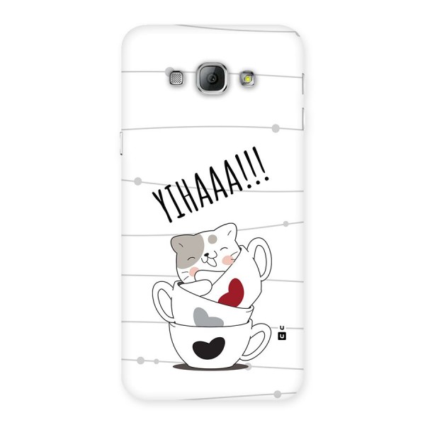 Cute Cat Cup Back Case for Galaxy A8