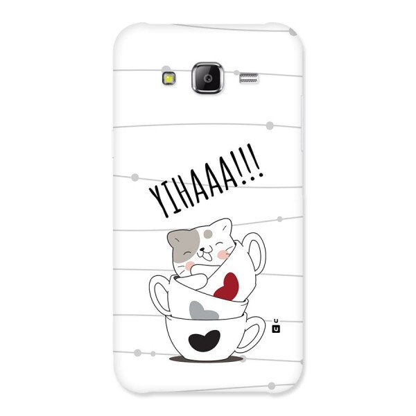 Cute Cat Cup Back Case for Galaxy J5