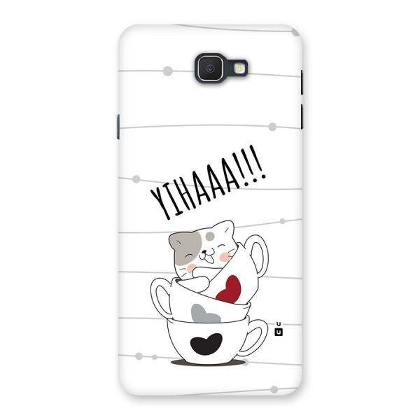 Cute Cat Cup Back Case for Galaxy J7 Prime