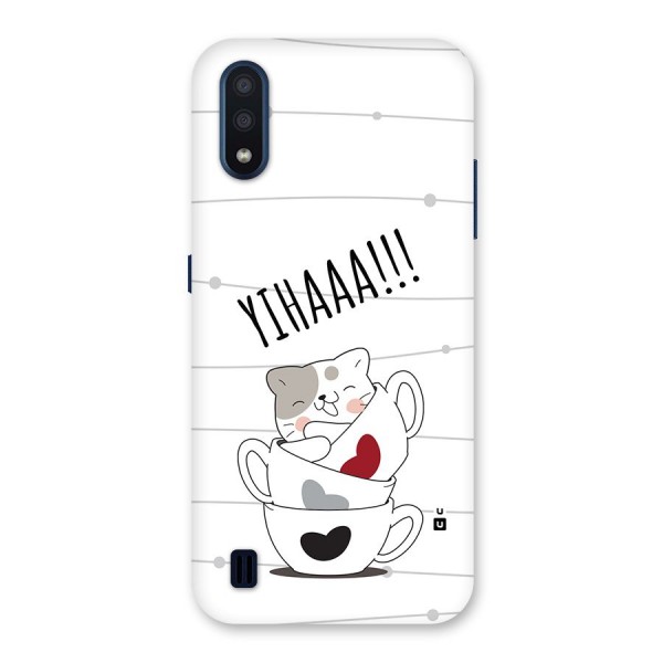 Cute Cat Cup Back Case for Galaxy M01