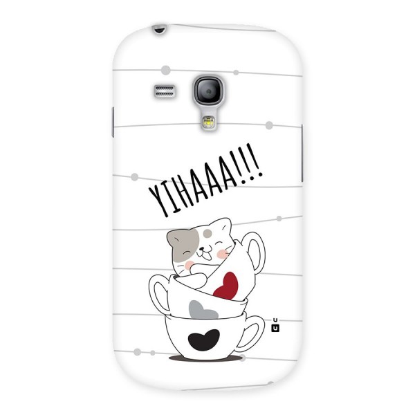 Cute Cat Cup Back Case for Galaxy S3 Mini