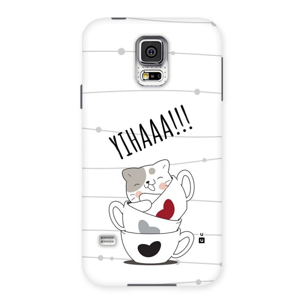 Cute Cat Cup Back Case for Galaxy S5